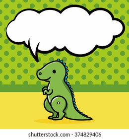 dinosaur doodle, speech bubble