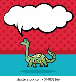 dinosaur doodle, speech bubble