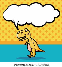 dinosaur doodle, speech bubble