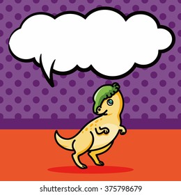 dinosaur doodle, speech bubble