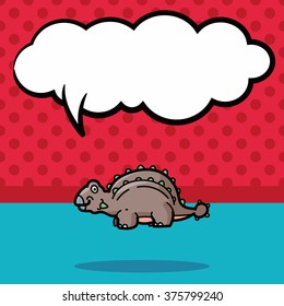 dinosaur doodle, speech bubble