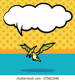 dinosaur doodle, speech bubble