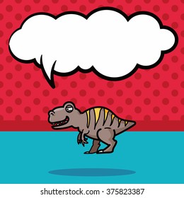 dinosaur doodle, speech bubble