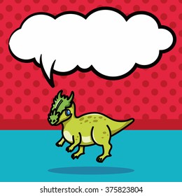 dinosaur doodle, speech bubble