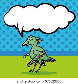 dinosaur doodle, speech bubble