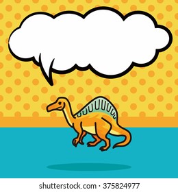 dinosaur doodle, speech bubble