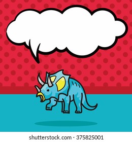 dinosaur doodle, speech bubble