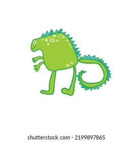 Dinosaur, dragon hand-drawn. Cartoon animals. Doodle. 