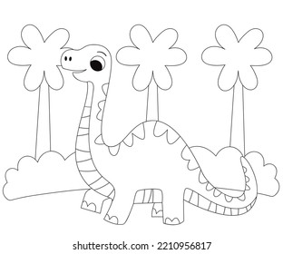 Dinosaur Drawing Coloring Sheet For Kids
