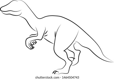 Dinosaur drawing, illustration, vector on white background.