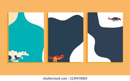 dinosaur drawing vector covers   set