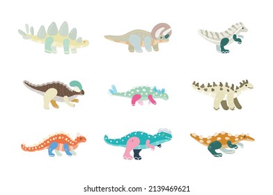 dinosaur drawing vector illustration set