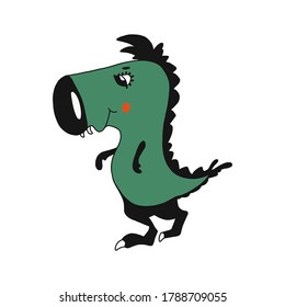 dinosaur drawing as vector for kids fashion. illustration in hand drawn style isolated on white background. for t-shirt design