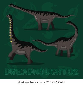 Dinosaur Dreadnoughtus Cartoon Vector Illustration