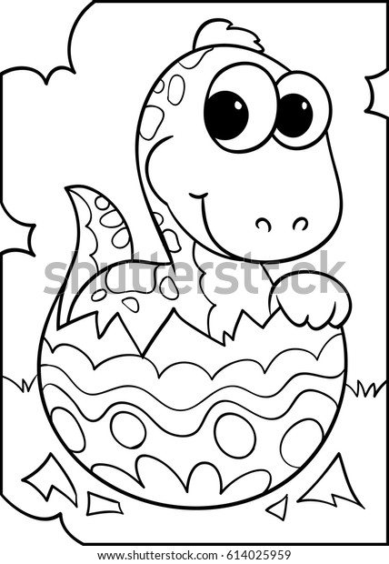 Dinosaur Easter Egg Coloring Happy Easter Stock Vector (Royalty Free