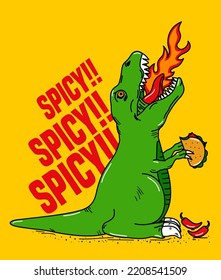 DINOSAUR EATING A SPICY TACO