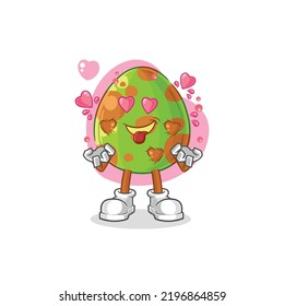 the dinosaur egg fallin love vector. cartoon character