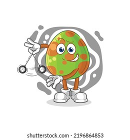 the dinosaur egg hypnotizing cartoon. cartoon mascot vector