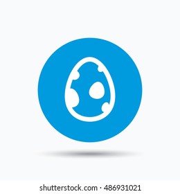 Dinosaur egg icon. Birth symbol sign.