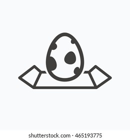 Dinosaur egg icon. Location map symbol. Gray flat web icon on white background. Vector