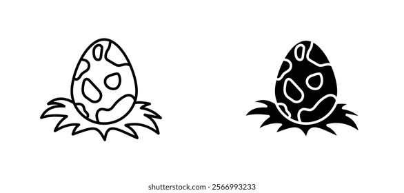 Dinosaur egg icons in outline and fill. vector illustration for ui.