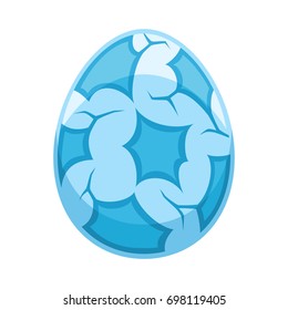 Dinosaur egg isolated on white background, vector illustration.