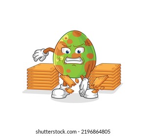 the dinosaur egg karate mascot. cartoon vector