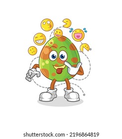 the dinosaur egg laugh and mock character. cartoon mascot vector