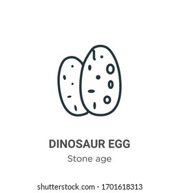 Dinosauriereier Umriss Vektorillustration Symbol. Dünne Linie, schwarze Dinosauriereisymbol, flache Vektorillustration einfache Elementgrafik aus bearbeitbarem Steinalterkonzept einzeln auf weißem Hintergrund