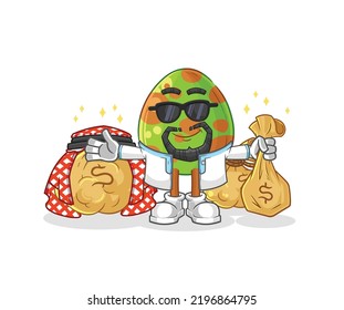 the dinosaur egg rich arabian mascot. cartoon vector