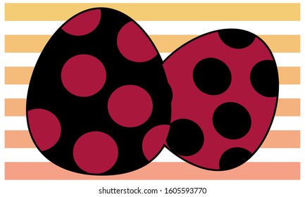 Dinosaur egg vector illustration - black border
