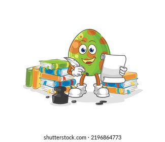 the dinosaur egg writer vector. cartoon character