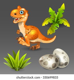 Dinosaur with eggs