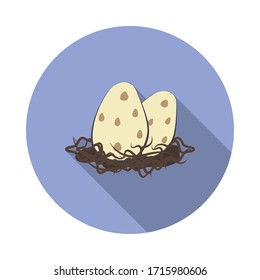 dinosaur eggs cartoon long shadow icon. Simple color vector of Prehistoric icons for ui and ux, website or mobile application