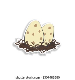 dinosaur eggs cartoon sticker icon. Elements of Prehistoric in color icons. Simple icon for websites, web design, mobile app, info graphics