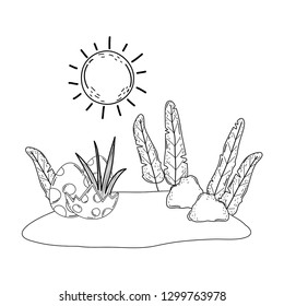 dinosaur eggs in the landscape