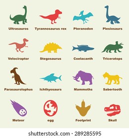 elementos dinosaurios, iconos infográficos vectoriales