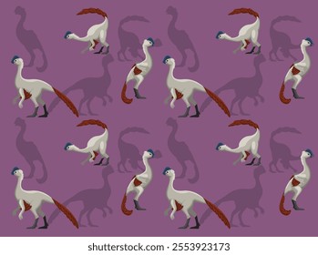 Dinosaur Eoneophron Cute Cartoon Character Seamless Wallpaper Background