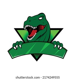 Dinosaur in esport mascot logo style. Mecha T-rex illustration for sport, badge, digital printing, textile and Esport team