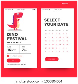 Dinosaur Event App Interface Design