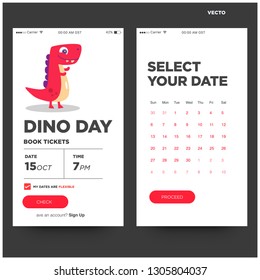 Dinosaur Event App Interface Design
