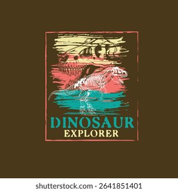 Dinosaur Explorer Skeleton vector graphic prints