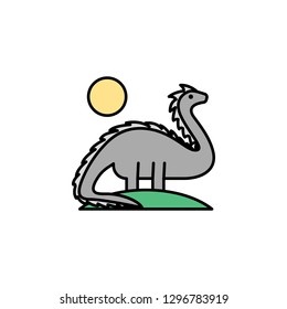 dinosaur, extinct, wild life, animal, sun icon. Element of history color icon for mobile concept and web apps. Color dinosaur, extinct, wild life, animal, sun icon