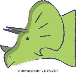 Dinosaur face hand drawn vector illustration