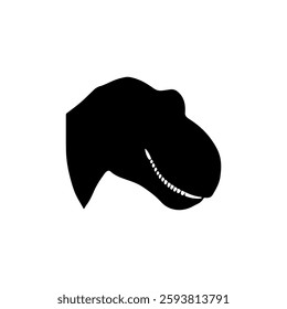 Dinosaur face silhouette vector illustration on white background