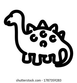Dinosaur Flat Icon Isolated On White Background