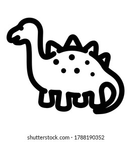 Dinosaur Flat Icon Isolated On White Background