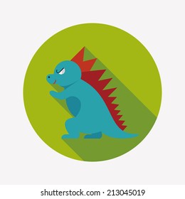Dinosaur flat icon with long shadow,eps10