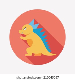 Dinosaur flat icon with long shadow,eps10