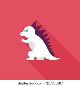 Dinosaur flat icon with long shadow,eps10